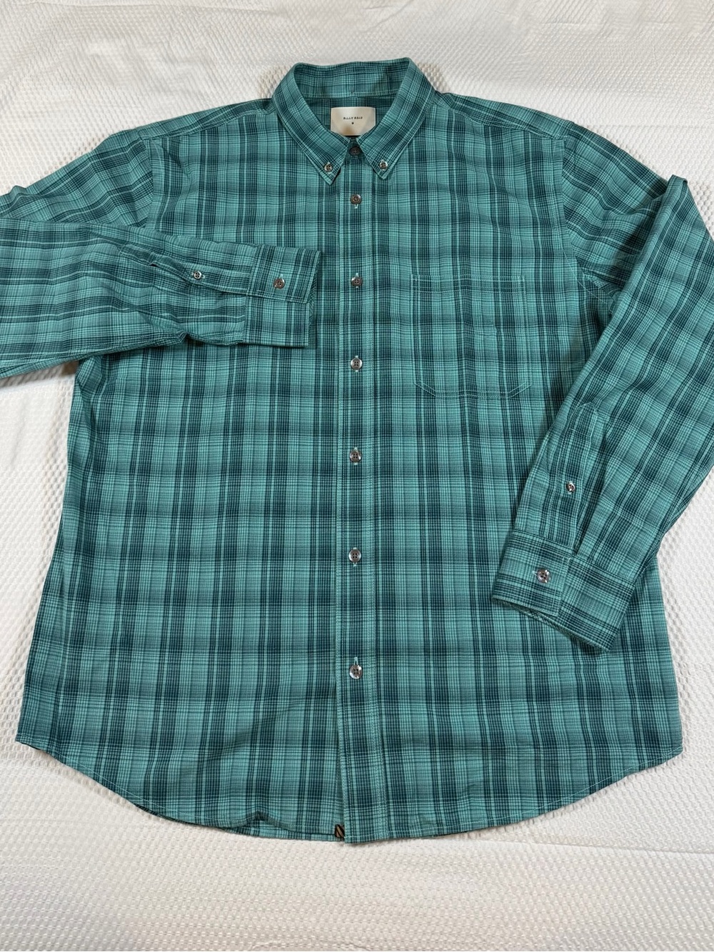 Billy Reid Tuscumbia Shirt Men’s Medium Nike Blue Multi Shadow Plaid NWT